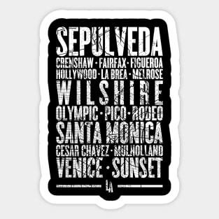 Los Angeles Streets Minimalist Clean Bold Design Sticker